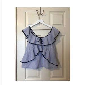 NWOT J. Crew Cotton Ruffle Top